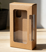 Boîtes d'emballage personnalisées pour accessoires de téléphone électronique en carton recyclé écologique, impression UV, vente en gros