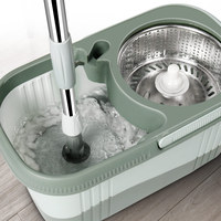 Ensemble de serpillières et seaux pour le nettoyage des sols, vadrouilles télescopiques rotatives à 360 ° en microfibre avec seau