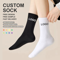Chaussettes de sport en coton respirant tricotées personnalisées avec logo unisexe pour le printemps et l'automne, vente en gros