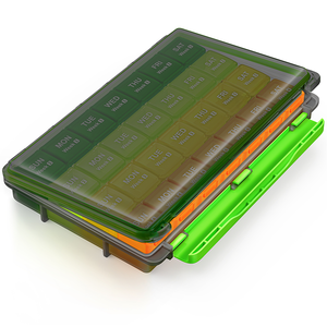 Organizador de pastillas mensual de viaje con cajas diarias extraíbles, 7 compartimentos, estuche portátil para medicamentos - Product Image 6