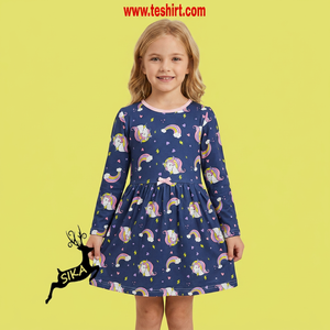 Gots certificó algodón orgánico al por mayor directo de fábrica 95% unisex de algodón orgánico 5% spandex bebé niña vestido anudado venta en línea - Product Image 1