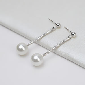 Pendientes de Perlas de Plata S925 con Cadena Larga de 2cm y 5cm, Accesorios para DIY, Base Vacía, Diseño de Borla de Lujo 932 - Product Image 1