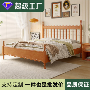 Solid Wood Windsor Bed 1.2M Single Platform Bed For Small Apartments Bedroom Furniture <b>Pine</b> Wood Style - Product Image 5