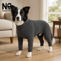Combinaison pour chien G-Wholesale en vert pin, col montant, couvrante, extensible, pyjama pour animaux de compagnie pour chiens de taille moyenne et grande