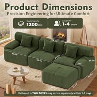 Komprimiertes Modulares L-förmiges Sofa-Set 118 Zoll, Knochenloses Memory-Schaum Modernes Sofa für Wohnzimmer & Schlafzimmer