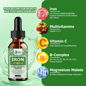 Factory Direct Iron Liquid Drops with Iron Energy Boost Vibrant lifestyles Cognitive Function Calm Mood Cellular Health - Product Image 3