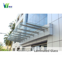 Verre Trempé Transparent pour Auvent 6mm 8mm 10mm 12mm d'Épaisseur, Verre pour Abri de Pluie et Auvent pour Balcon et Toit Extérieur