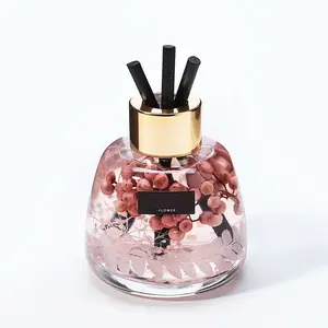Transparent round Christmas decorative incense diffuser 100ml Reed Diffuser glass bottle