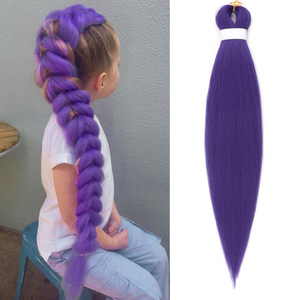 Lila Flechten Haar verlängerungen Pre Stretched Soft Yaki Synthetic Jumbo Braids DIY Pferdes chwanz Braid Pink Grau Orange Rot Blau Haar - Product Image 1