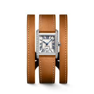 Montre habillée pour femme à cadran carré avec aiguilles bleues et petit cadran des secondes pour le bureau et les occasions décontractées Longinesing - Product Image 1