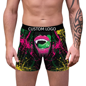 New 2023 Custom wholesale Mens Boxer Briefs Elastic Waist custom Men's Underwear 100% Polyester Sublimation Print