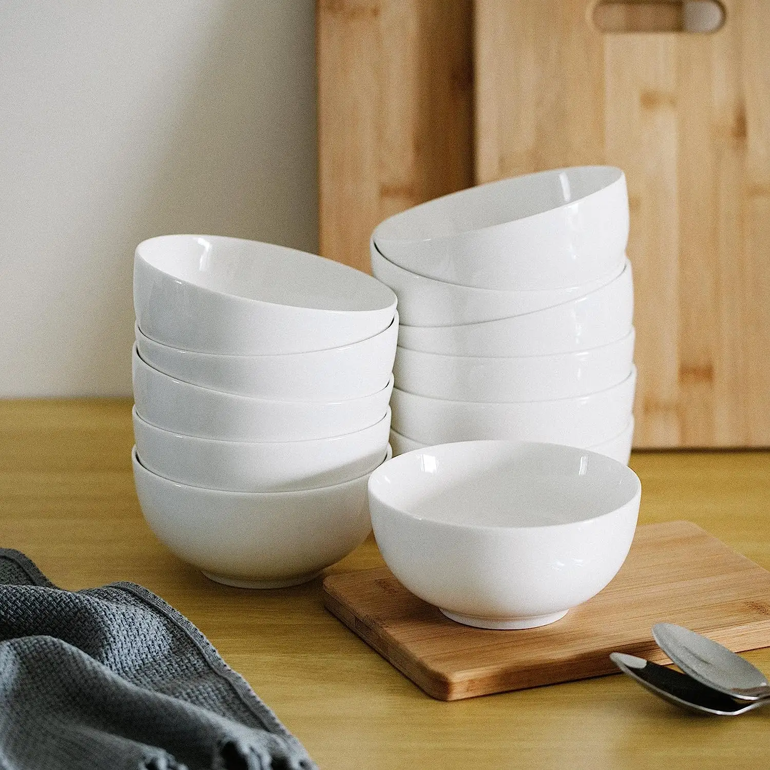 Wholesale Porcelain Bowls White Round Bowl Set for Dessert  Ice Cream  Salad  Fruit