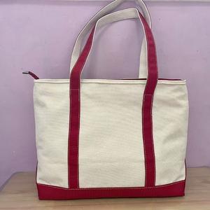 Nouveau sac fourre-tout et sac messager en toile de grande taille à la mode avec fermeture à glissière 36x14x29cm - Sac de plage durable pour faire les courses - Product Image 1