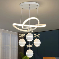 Chaleureuse fleur de cristal salon salle à manger suspension délicate et élégante chambre showroom lustre LED