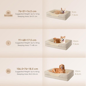 Durable Removable Cover Modern Square Luxury Large Washable Orthopedic Boucle <b>Waterproof</b> Memory <b>Foam</b> Solid All Seasons Pet Dog - Product Image 5