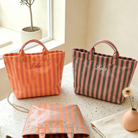 Bolsas de Playa Personalizadas Plegables para Mujer, con Logotipo Impreso Personalizado, Bordadas y a Rayas, Bolsa de Piscina de PVC Impermeable de Lujo