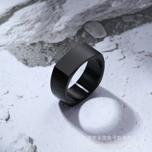 Men's Geometric Square Ring Silver Black SA958 Fashion Jewelry Gift Accessory - Product Image 2