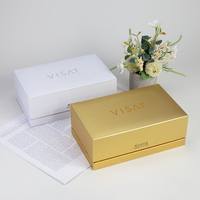 Boîte cadeau de luxe pour parfum avec logo personnalisé, boîte rigide recyclée avec impression UV et estampage or, laminage mat