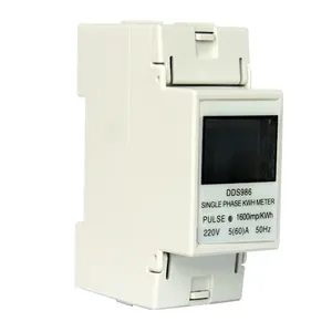 2 Pole DDS986 colore grigio Monofase Din Rail digitale contatore elettronico con di piccola dimensione