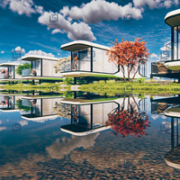 Maison de camping moderne de luxe amovible, maison préfabriquée mobile en forme de capsule spatiale pour hôtel, complexe hôtelier
