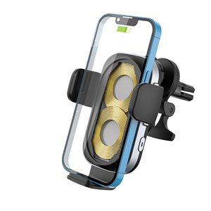 <span class=keywords><strong>Support</strong></span> de <span class=keywords><strong>chargeur</strong></span> sans fil rapide à serrage automatique 2 bobines 15W avec logo LED pour voiture, compatible iPhone 17 et <span class=keywords><strong>Samsung</strong></span> Z Flip - Product Image 2