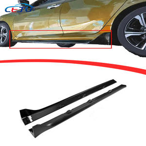 本田思域10号FC1 FC5 FC6 Si FC3 FC4 FK4 FK7 FK8 R 2016-2021型光泽黑色防抱死制动系统碳外观汽车侧保险杠裙 - Product Image 1