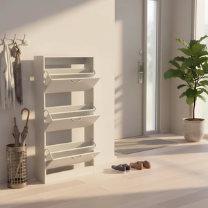 Meuble à chaussures moderne avec <span class=keywords><strong>3</strong></span> tiroirs rabattables, étagère à chaussures dissimulée, organisateur de chaussures autoportant et durable avec pieds pour couloir et entrée - Product Image 3