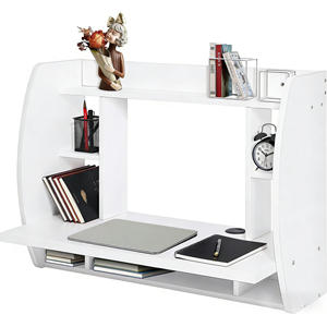 Bureau d'ordinateur <span class=keywords><strong>portable</strong></span> mural multifonction blanc flottant pour l'étude - Product Image 1