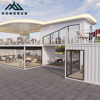 Kiosques alimentaires modulaires en conteneurs, structures préfabriquées pour bars et restaurants, et magasins de détail à ossature métallique avec cuisines.