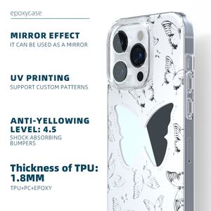 Étui de téléphone portable personnalisé avec logo imprimé, motif papillon, pour filles, pour iPhone 15 14 13 12 11 Pro Max - Product Image 3