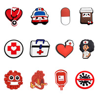 Nouvelle Série Soins Médicaux : Breloques en Caoutchouc pour Chaussures de Médecin et Infirmière, Décoratives, Créatives, Motif Dessin Animé, Accessoires DIY pour Chaussures sur le Thème de la Médecine