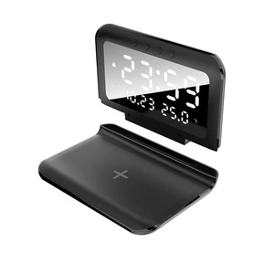 スマートデスクトップデジタル目覚まし時計15Wワイヤレス充電ドック多機能統合温度カレンダー時計ワンデスク - Product Image 2
