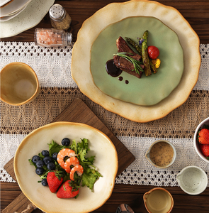 Ensemble de vaisselle en porcelaine de style européen écologique personnalisé de 16/18/20/24/48/80 pièces, assiettes en céramique émaillée pour restaurants - Product Image 2