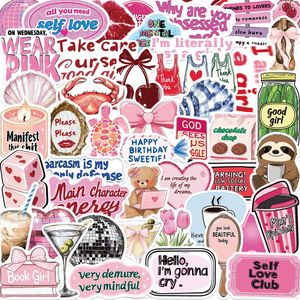50 Pezzi <span class=keywords><strong>Adesivi</strong></span> Graffiti Rosa con Citazioni Motivazionali per Ragazze, Decorazioni per Telefoni e Bottiglie, Sticker Ispirazionali per l'Autostima - Product Image 1