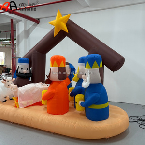 Crèche de Noël gonflable personnalisée, Manger géant gonflable de la Sainte Famille avec 3 Sages Hommes et des moutons pour exposition commerciale en église - Product Image 3