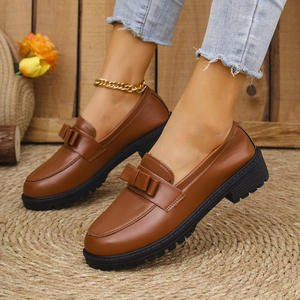 Zapatos de Plataforma de Cuero para Mujer, Talla Grande, Nuevos, Casuales, de Moda, Formales, de Vestir, Negros, de Cuero PU - Product Image 4