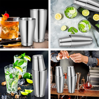 Ensemble de shaker à bar haut de gamme en acier inoxydable 304, accessoires pour le vin, kit de barman avec poids au fond, outils de bar personnalisés haut de gamme