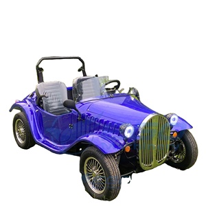 Factory Direct Custom 2 Passenger <b>Mini</b> Electric Vintage Car Bright Blue Body Multiple Optional Paint Small Antique Tour Car - Product Image 1