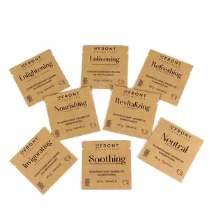 Custom Printing 100% Biodegradable Small Face Cream Tea Sachet Cosmetic Sample Kraft Paper PLA Three Side Sealed Packaging Bags