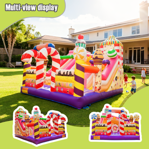 Castillo Inflable Colorido, Casa <span class=keywords><strong>de</strong></span> Brinco Inflable con Tobogán <span class=keywords><strong>de</strong></span> Agua, Combo <span class=keywords><strong>de</strong></span> Casa <span class=keywords><strong>de</strong></span> Brinco Inflable para Niños - Product Image 4