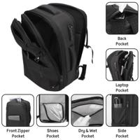 Sac à dos de voyage extensible avec compression par airbag, sacoche pour ordinateur portable étanche pour les affaires modernes