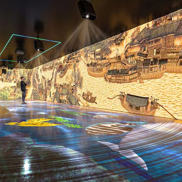 Indoor Immersive Art Exhibition Projection System With HD Laser Projector Hologram Wall Floor