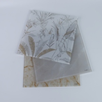 Vidrio Cerámico con Efecto de Piedra y Planta, Impreso con Serigrafía de Patrones de Mármol y Hojas, para Proyectos de Diseño de Interiores