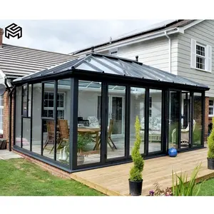 Ngoài trời phòng kính vườn bốn mùa kim loại khung nhôm kính sunrooms