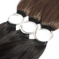 Extensions de cheveux humains 100% naturelles, extensions de cheveux humains en plumes douces et droites, double trame, extensions de cheveux humains en plumes
