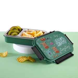 Boîte à lunch isotherme en acier inoxydable de qualité alimentaire, légère, à deux compartiments, hermétique, compatible micro-ondes, facile à nettoyer, 500 ml - Product Image 2