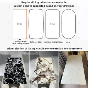 В итальянском стиле; Комплект домашней мебели камень обеденный стол прямоугольной 6 местный мраморный обеденный стол и стул наборы для ухода за кожей - Product Image 2