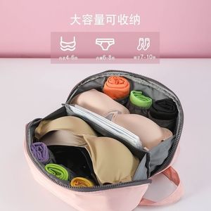 Travel Underwear Storage Bag Large Capacity Pink Rectangle Organize <b>Bras</b> Panties 180 Degree <b>Open</b> Design - Product Image 4