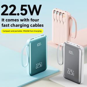 Banco de Energía Portátil Universal de 10000mAh/20000mAh con Carga Rápida PD20W y Cables Integrados para Teléfono - Product Image 3