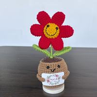 Nouvelle fleur au crochet adorable faite à la main en forme de tournesol en pot 2026 – Cadeau de remerciement, cadeaux pour la fête des Mères